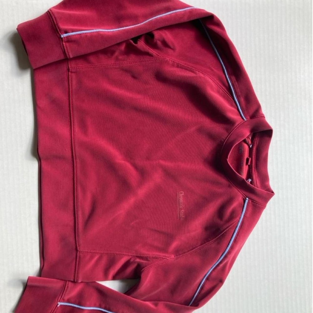 Chromatic Studio burgundy sweatshirt SCUBA athleisure lounge dance workout